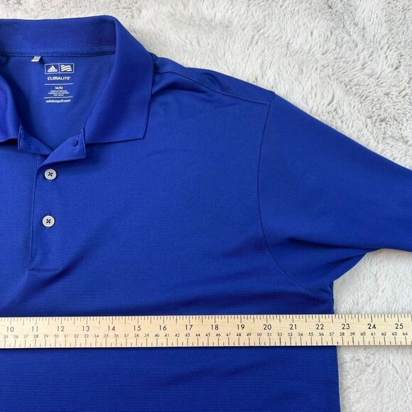 Adidas Climalite Golf Polo Shirt Mens Medium Lightweight Wicking Blue Stretch - Picture 4 of 9
